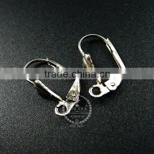12*6mm Vintage Antiqued Silver Shell Simple Lever Back Earrings Hoop Base Settings Loop Supplies 1702076 thumbnail-2