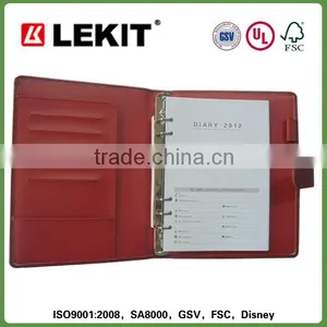 Leather Refillable Ring Binder File Folder Notebook Organizer thumbnail-1