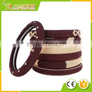 Wholesale Car Steering Wheel Cover 15 Inches Comfort Durability Safety (Black White) thumbnail-1