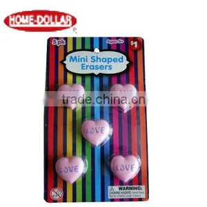 5 Pcs Mini Heart-shaped Valentine Love Promotional Erasers thumbnail-1