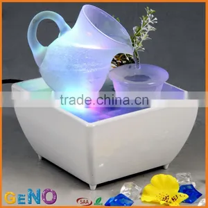 Rainbow Led Small Glass Water Fountain for Home Decoration thumbnail-1