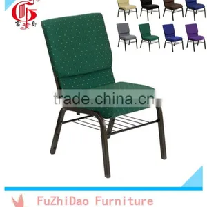 Hot Sell Item Stacking Metal Church Chair Used With Bookrack FD-261 thumbnail-1