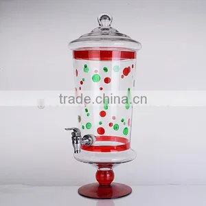 Christmas Gift Glass Cold Beverage Dispenser With Tap thumbnail-1