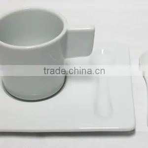 Lifestyle Promotional Porcelain Espresso Coffee Cup and Saucer Set With Spoon thumbnail-3