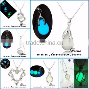 Moon Yellow Green Luminous Pendant Necklace Glow in the Dark Glowing Neckalce thumbnail-1