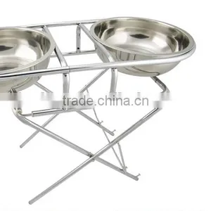 Adjustable Pet Feeder,dog Bowl /dog Food Rackwith Stainless Bowl / Food Stand/ Ironl Rack thumbnail-2