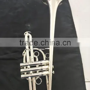 Silver Plated Cheap Marching Trumpet in Bb Key thumbnail-1