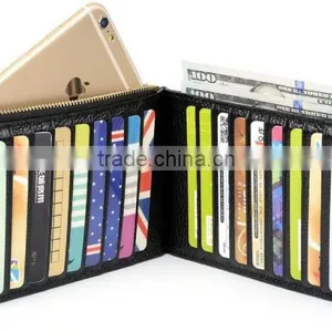 Genuine Leather Multi Card Holder Wallet With Zipper Pocket for Men&Women thumbnail-3