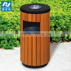 Wholesale Outdoor Wooden Garbage Trash Bin From China thumbnail-1