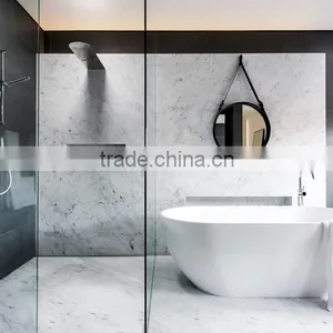 Hot Sale High Gloss Natural Stone Kavala White Marble Tile thumbnail-2