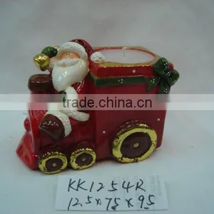 Ceramic Xmas Train of Santa,christmas Truck,candle Holder thumbnail-1