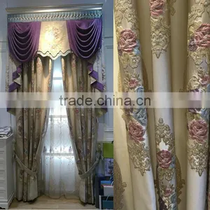 P-8637 European Window Shade Purple Curtain Fabric Bedroom Living Room Floor Floating Curtains Customized Curtain Fabric thumbnail-1