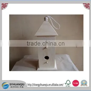Simple Cheap Wooden Bird Cage With Two Cells thumbnail-1