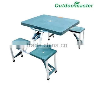 Folding Camp Portable Aluminum Wholesale Picnic Table With 4Seats thumbnail-1