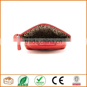 Leather Cosmetic Pouch Red thumbnail-3