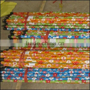 Different Pattern Color Pvc Coated Wooden Broom Handle thumbnail-1