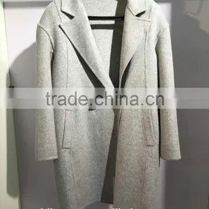 Ladies Handle Dark Grey 100% Wool Coat for Sring and Fall thumbnail-2