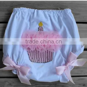Hot Sale High Quality Childrens Boutique Clothing Baby Girl Short Hot Pants With Cake Candle Kids Lace Bloomer thumbnail-1