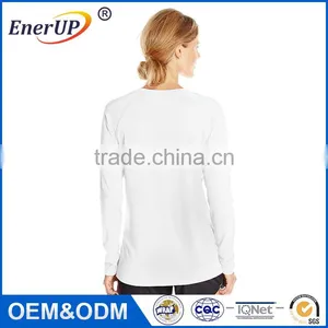 Hot Sale Cheap v Neck Women Breathable Polyester Long Skin Tight Long Sleeve t Shirt thumbnail-3