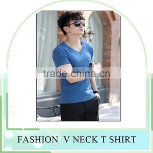 Design Your Own Short Sleeve v Neck t Shirt, v Neck t Shirts Bulk, v Neck Blank t Shirts for Men thumbnail-1
