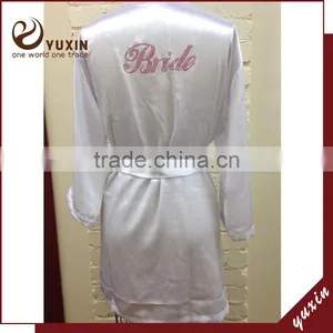 2015 New Customized Bride Satin Robe Embroidered Satin Robe RW1-0009 thumbnail-1
