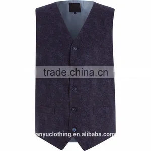 Stylish Style Mens Navy Floral Knitted Three-Piece Suit Wholesale thumbnail-2