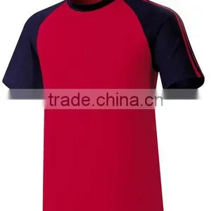 Cotton Red&white Two Tone Plain t Shirt for Men thumbnail-5