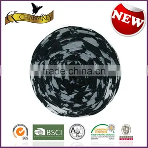 Charmkey Hot Sale Printed Tape Yarn 95polyester 5spandex Fettuccini Yarn T Shirt Yarn thumbnail-2