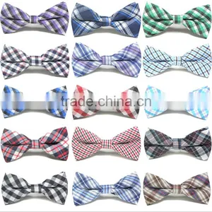 Cotton Checkered Children Kid Boy Toddler Baby Child Pre Tied Neck Bow Tie thumbnail-1
