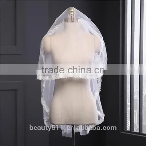 2017 Wholesale Bridal Veils Hot Sale Short Elegant Bridal Wedding Veils Short Tulle Wedding Bridal Veils HL28 thumbnail-4