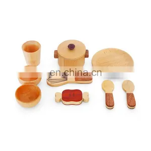 Hot Sell Early Educational Montessori Material Nature Wooden Toys Food And Kitchen Tools Blocks Sets For Kids thumbnail-2
