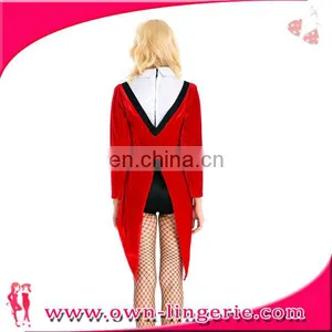Red Women Sexy Professional Clown Costume thumbnail-6