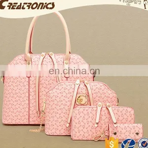 CR USA Market Expert New Products on China Market High Capacity Women Leatehr Tote Bag With 4pcs Purse Bag Set in Handbags thumbnail-4