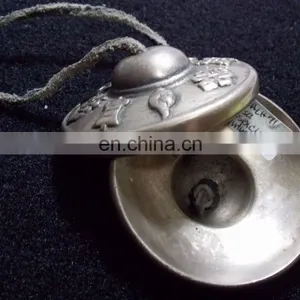 Old Tibetan Buddhist Bronze 6 Mantras Tingsha Cymbals Vintage-Tibet-Tibetan-Nickel-Tingsha-Cymbals-Auspicious-Symbols Buddhist thumbnail-2