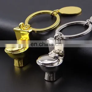 New Design Custom Metal Gold Closestool Keychain in Closestool thumbnail-1
