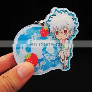 Cartoon Printed Cosmetic Clear Acrylic Keychain With Mirror thumbnail-3