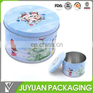 Cute Round Christmas Gift Tin Boxes,metal Tin Box for Candy/chocolate/cookies thumbnail-1