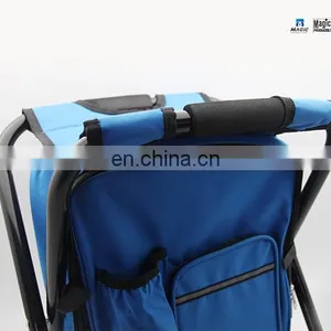 Premium 600D Oxford Fabric Camping Hiking Cooler Bag Backpack Folding Stool With Strap thumbnail-4