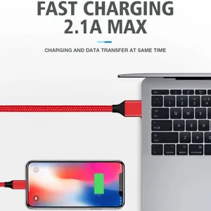 2.1 Ah Super Deal Cheap Lightning Cable Nylon Braided USB Cable for IPhone thumbnail-5