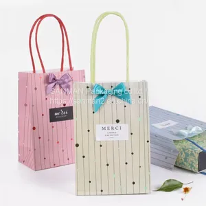High Qualtity Small White and Red Paper Bag Print for Gift Pack thumbnail-2