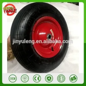 16 Inch 4.00-8 Metal Rim Pneumatic Air Rubber Wheel for Wheelbarrow Martin Wheel Line Free Pattern Replacement Wheel Have Bearin thumbnail-1