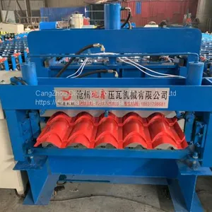 Bamboo Color Glazed Tile Trapezoidal Roof Sheet Roll Forming Machine thumbnail-4