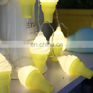 10L Battery Powered Ins Hot Led Night String Ice Cream Light Wedding Decorative Parti Lights Spring Strip Indoor Lighting thumbnail-3