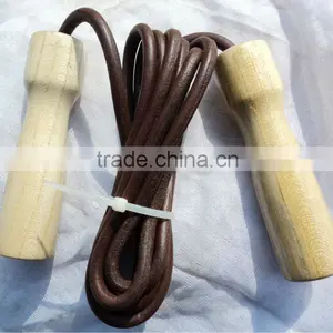 Jump Rope / Skipping Rope Wooden Handle Leather Rope thumbnail-1
