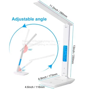 5W/10W LED Table Lamp For Study Reading Touch Switch Desk Lamps With Calendar Temperature Alarm Clock Rechargeable Reading Light thumbnail-5