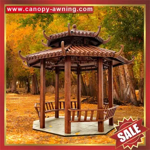 Excellent Outdoor Aluminum Alu Gazebo Pavilion Pagoda Gloriette Canopy Awning Shelter for Sale thumbnail-5
