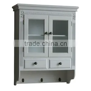 White Color Wooden Wall Cabinet/shelf / Wooden Living Room Furniture thumbnail-1