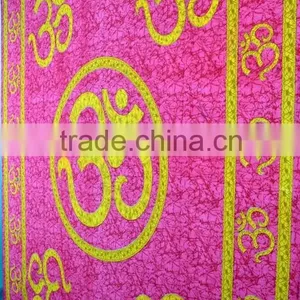 Indian Tapestry Cotton OM Print Pink Wall Hanging Tapestries Throw Mandala Print thumbnail-5