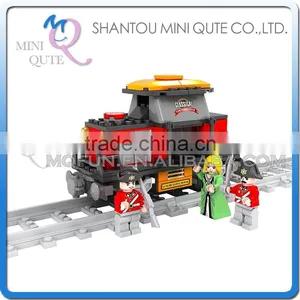 Mini Qute DIY Classical Train Rail Track Transport Vehicle Action Figure Plastic Building Block Model Educational Toy NO.25415 thumbnail-1