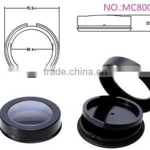 MC8007 New Arrival Round Plastic Compress Powder Box With Window Lid thumbnail-1